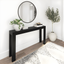 Black Solid Pine Wood 56" Console Table with Storage