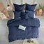 Navy Cotton Jacquard Twin/Twin XL Duvet Cover Set with Shams