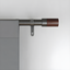 Gunmetal Adjustable Curtain Rod with Wooden Finials