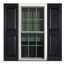 Black 15'' Raised Panel Exterior Shutters with Cathedral Top