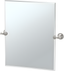 Small Satin Nickel Frameless Rectangular Bathroom Vanity Mirror