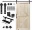 Unfinished Natural Spruce 40" x 80" Barn Door with Hardware Kit