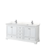 Deborah 72'' White Double Freestanding Vanity with Light-Vein Carrara Marble Top