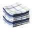 Cool Blue and White Cotton Waffle Dish Cloth Set, 8-Pack