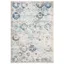 Ivory and Aqua 6'7" x 9'2" Synthetic Distressed Area Rug