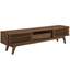 Mid-Century Modern 70" Walnut TV Stand with Sliding Doors and Storage