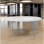 71'' Round Light Gray Polypropylene Folding Table