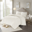 Full White Cotton Chenille Medallion Comforter Set