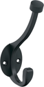 Matte Black Double Prong Decorative Metal Wall Hook