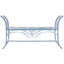 Victorian Elegance 51-inch Mossy Blue Wrought Iron Garden Bench