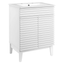 White 24" Freestanding Mid-Century Modern Bathroom Vanity