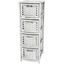 White Rattan 4-Drawer Bohemian Storage Chest