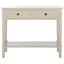 Transitional Gray Pine Wood 2-Drawer Console Table with Storage