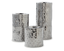 Contemporary Marisa 4.8" Silver Ceramic Candle Holder Set