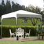 White Steel 8' x 8' Pop-Up Canopy Tent with Wheeled Bag