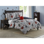 Full Gray Reversible Microfiber Sports Theme Comforter Set