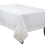 Elegant White Tablecloth with Gold Embroidered Border, 72" x 180"