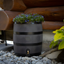 35 Gallon Dark Brown Plastic Rain Barrel with Planter