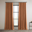 Desert Orange Faux Linen Room Darkening Curtain Panel 50" x 108"