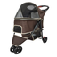 AmorosO Coffee Brown Foldable Pet Stroller with Storage