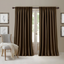 Dark Brown Faux Silk Blackout Curtain Panel