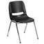 Black Ergonomic Stackable Chair with Chrome Frame