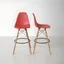 Modern Parisian Acrylic Counter Stool with Wooden Legs - Set of 2