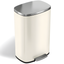 Ivory White Stainless Steel 13 Gallon Step Trash Can