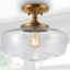 Marfa 17" Brass Gold Glass Farmhouse Modern LED Flush Mount