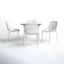 Farrah White Plastic and Resin 4-Person Outdoor Dining Set