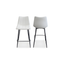 Ivory Faux Leather and Metal Contemporary Counter Stool