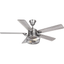 Greer 54" Nickel Ceiling Fan with Reversible Blades and Lighting