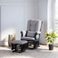 Black and Slate Gray Wood Nursery Glider with Ottoman