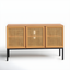 Zadie Natural Rattan 58'' Sideboard with Black Legs