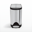 Brushed Stainless Steel Butterfly Lid Bathroom Trash Can, 2.6 Gallon