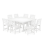 White 9-Piece Farmhouse Trestle Dining Set with 8 Chairs