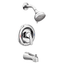 Chrome Wall Mounted Single-Handle Tub and Shower Faucet