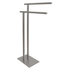 Brushed Nickel Double Freestanding Towel Stand