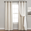 Wheat Polyester Blackout Grommet Curtain Panels with Sheer Overlay