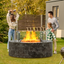 Round Glass and Stainless Steel Fire Pit Wind Guard