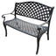 Luxury Arched Black Cast Aluminum Outdoor Loveseat Bench