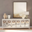 Ivory Mirrored Geometric Pattern 98" Sideboard