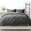 Gray Microfiber Pinch Pleat King/California King Duvet Cover Set