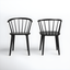 Black Rubberwood Low Windsor Dining Side Chair Set