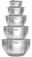 Viking 10-Piece Stainless Steel Mixing Bowl Set with Gray Lids