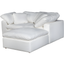 Chilton Nook 3-Piece White Microfiber Modular Sectional with Ottoman