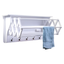 36" White Metal and Wood Wall-Mount Drying Rack with Hooks