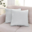 Light Gray Velvet Euro Pillowcase with Pom Poms