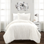 Ivory Twin Faux Fur Comforter and Pillow Set