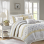 Yellow and White Full Cotton Reversible Quilt Set